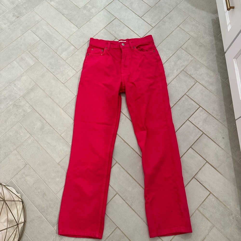 BRIGHT PINK ZARA JEANS! Never worn size 4
